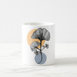 Moderne Ginkgo-blad botanische mok