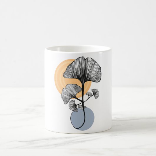 Moderne Ginkgo-blad botanische mok (Center)