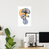 Moderne Ginkgo-blad botanische poster (Thuiskantoor)