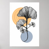 Moderne Ginkgo-blad botanische poster (Voorkant)