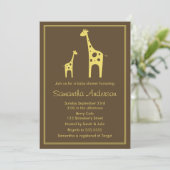 Moderne Giraffe Baby shower Uitnodiging - Neutraal (Staand voorkant)