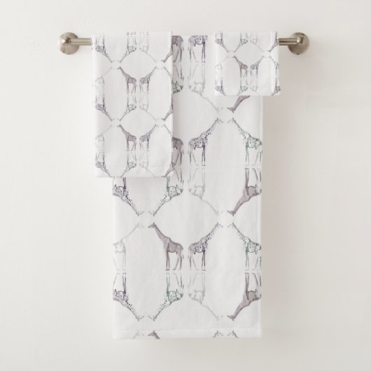 Moderne Giraffe Diamond Print Bad Handdoek (Insitu)
