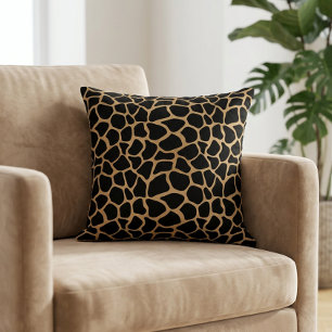 Moderne Giraffe Dierenprint Safari Bruin Zwart Kussen