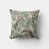 Moderne giraffe op paddenkleurige achtergrond  kussen (Voorkant)