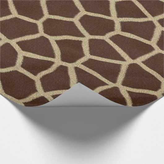 Moderne Giraffe Pattern Brown and Gold Cadeaupapier (Hoek)