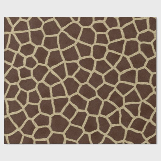 Moderne Giraffe Pattern Brown and Gold Cadeaupapier (Vlak)