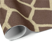 Moderne Giraffe Pattern Brown and Gold Cadeaupapier (Rol Hoek)