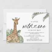 Moderne Giraffe Wilde Eén Baby Shower Kaart (Voorkant)