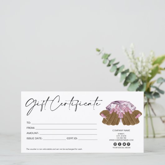 moderne girale cadeaunagels diamant (Staand voorkant)