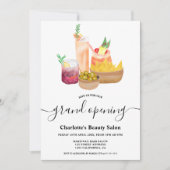 Moderne girale cocktails waterverf grote opening kaart (Voorkant)