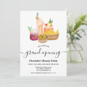 Moderne girale cocktails waterverf grote opening kaart (Staand voorkant)