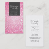 Moderne girale faux roze Glitter Bokeh Event Plann Visitekaartje (Voorkant / Achterkant)