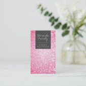 Moderne girale faux roze Glitter Bokeh Event Plann Visitekaartje (Staand voorkant)