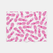 Moderne, girale fuchsia, schattig anananassispatro fleece deken (Voorkant (Horizontaal))
