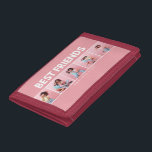 Moderne, girale multi-foetscripttrendbestvrienden drievoud portemonnee<br><div class="desc">Laat die speciale persoon weten dat je beste vrienden bent met dit moderne,  minimale typografische ontwerp,  voeg je eigen multi-foto's toe. Prachtig doordacht cadeau. De kleuren kunnen worden veranderd.</div>