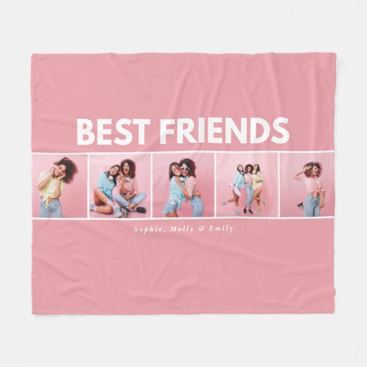 Moderne, girale multi-foetscripttrendbestvrienden fleece deken (Voorkant (Horizontaal))