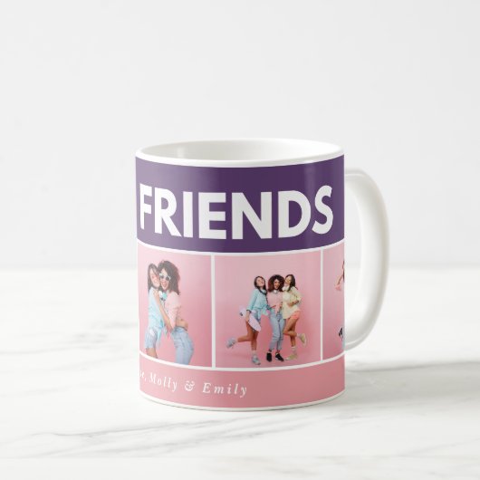 Moderne, girale multi-foetscripttrendbestvrienden koffiemok (Voorkant rechts)