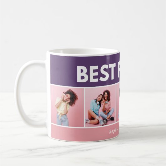 Moderne, girale multi-foetscripttrendbestvrienden koffiemok (Links)