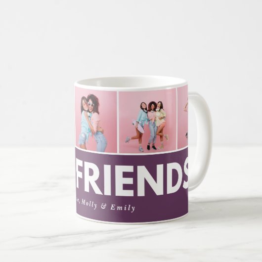 Moderne, girale multi-foetscripttrendbestvrienden koffiemok (Voorkant rechts)