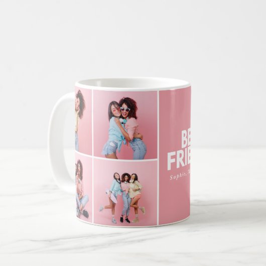 Moderne, girale multi-foetscripttrendbestvrienden koffiemok (Voorkant links)