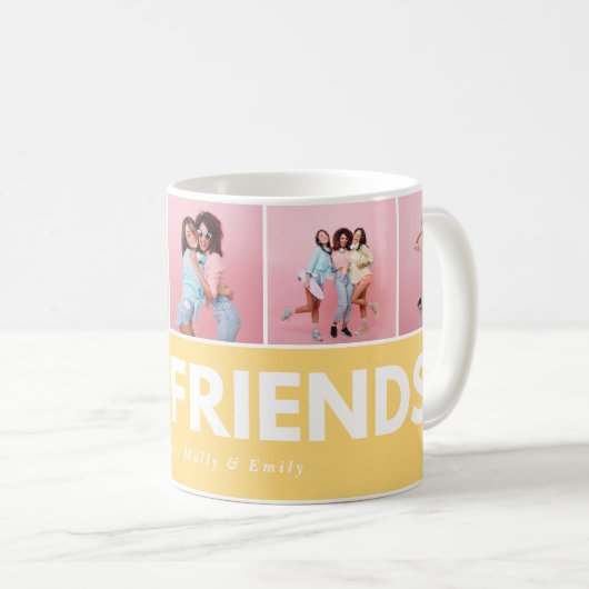 Moderne, girale multi-foetscripttrendbestvrienden koffiemok (Voorkant rechts)