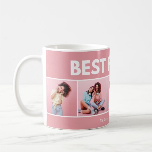 Moderne, girale multi-foetscripttrendbestvrienden koffiemok (Links)