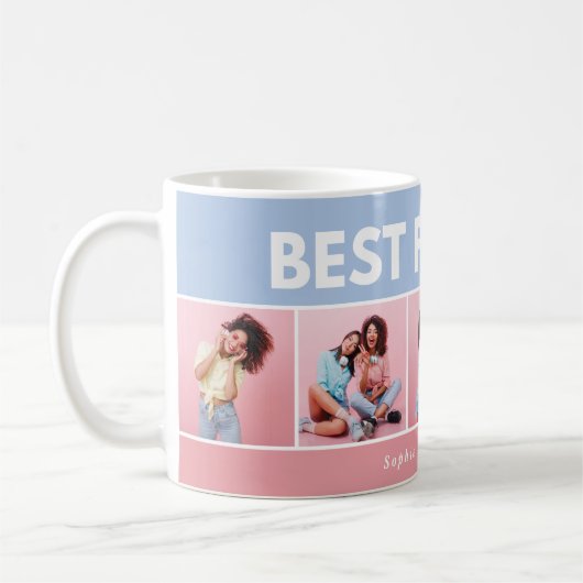 Moderne, girale multi-foetscripttrendbestvrienden koffiemok (Links)