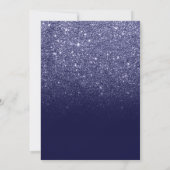 Moderne girale navy blue glitter ombre Sweet 16 Kaart (Achterkant)