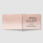 Moderne girale roos goud glitter ombre Sweet 16 Gastenboek (Volledig)