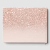 Moderne girale roos goud glitter ombre Sweet 16 Gastenboek (Achterkant)