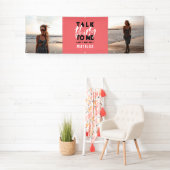 Moderne, girale, roze multi-foto 30e verjaardag spandoek (Insitu)