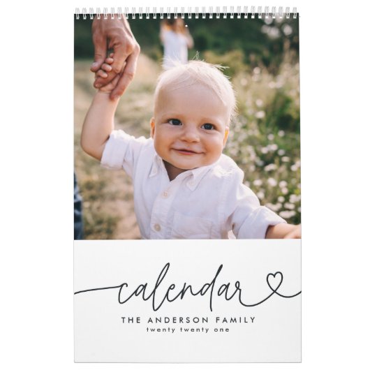 Moderne girale scripttypografie minimale multi-fot kalender (Hoes)