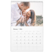 Moderne girale scripttypografie minimale multi-fot kalender (Feb 2026)