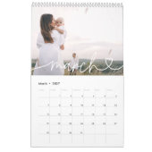 Moderne girale scripttypografie minimale multi-fot kalender (Mar 2027)