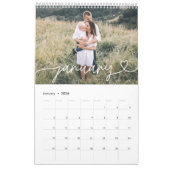 Moderne girale scripttypografie minimale multi-fot kalender (Jan 2026)