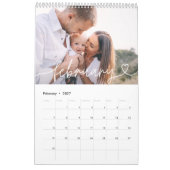 Moderne girale scripttypografie minimale multi-fot kalender (Feb 2027)