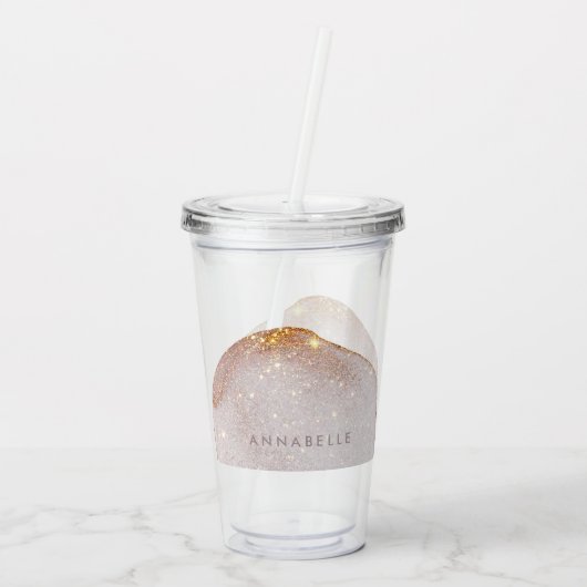 Moderne girale waterverf vormt eenvoudig elegant acryl drinkbeker (Achterkant)