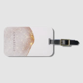 Moderne girale waterverf vormt eenvoudig elegant bagagelabel (Voorkant (horizontaal))