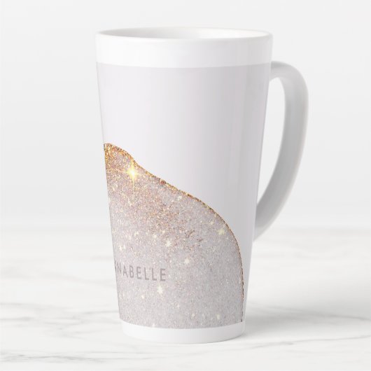 Moderne girale waterverf vormt eenvoudig elegant latte mok (Rechterhoek)