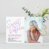 Moderne, girale, zoete zestien verjaardag kaart (Staand voorkant)