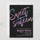 Moderne, girale, zoete zestien verjaardag kaart (Voorkant)