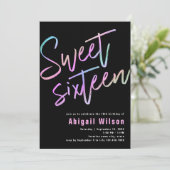 Moderne, girale, zoete zestien verjaardag kaart (Staand voorkant)