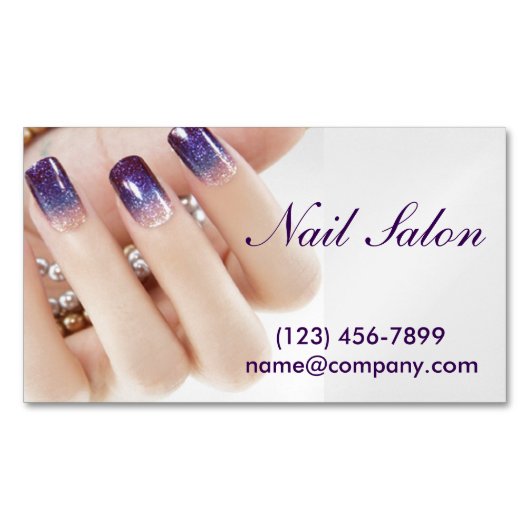 Moderne Girly Beauty Ombre Nagelkunstenaar Nagelsa Visitekaartje Magneet (Voorkant)