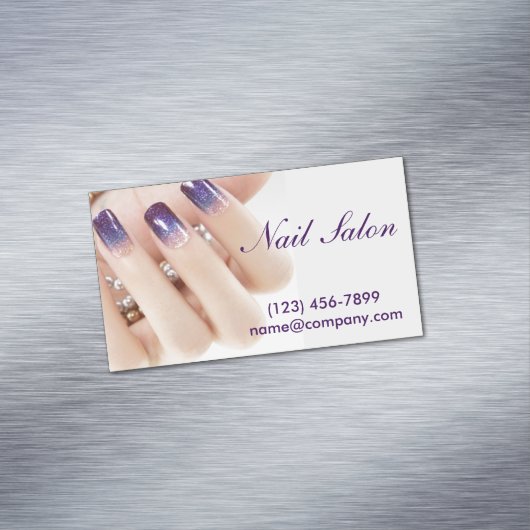 Moderne Girly Beauty Ombre Nagelkunstenaar Nagelsa Visitekaartje Magneet (Voorbeeld)
