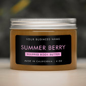 Moderne Girly Black & Roze Geklopte Cosmetische Po Etiket