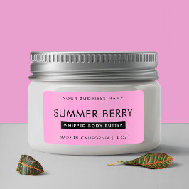 Moderne Girly Black & Roze Geklopte Cosmetische Po Etiket