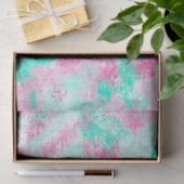 Moderne Girly Bright Pink Blauwgroen Paint Splotch Tissuepapier (Geschenk)