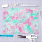 Moderne Girly Bright Pink Blauwgroen Paint Splotch Tissuepapier (Craft)