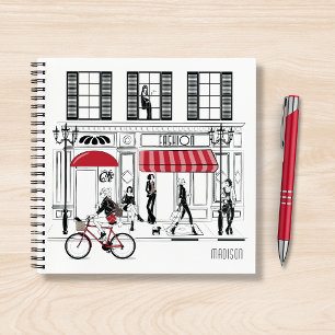 Moderne Girly Chic Mode gepersonaliseerde naam Notitieboek