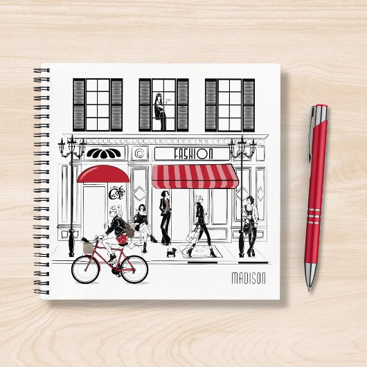 Moderne Girly Chic Mode gepersonaliseerde naam Notitieboek